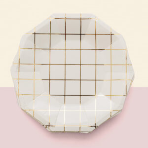 prato de papel grid dourado
